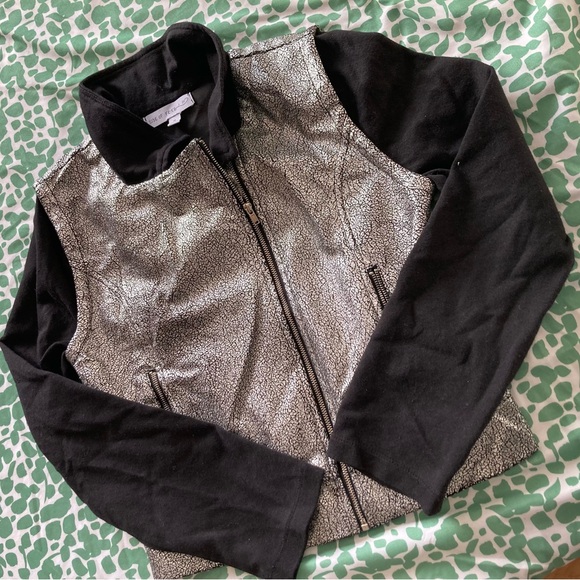 Side of Fries Metallic Zip-Up Jacket Girls M Medium - Picture 1 of 5
